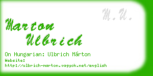 marton ulbrich business card